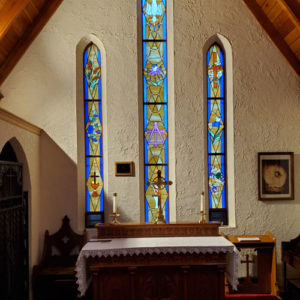 Stained glass windows and the alter