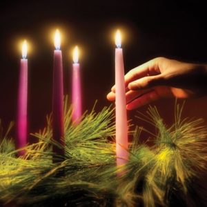 lit advent wreath